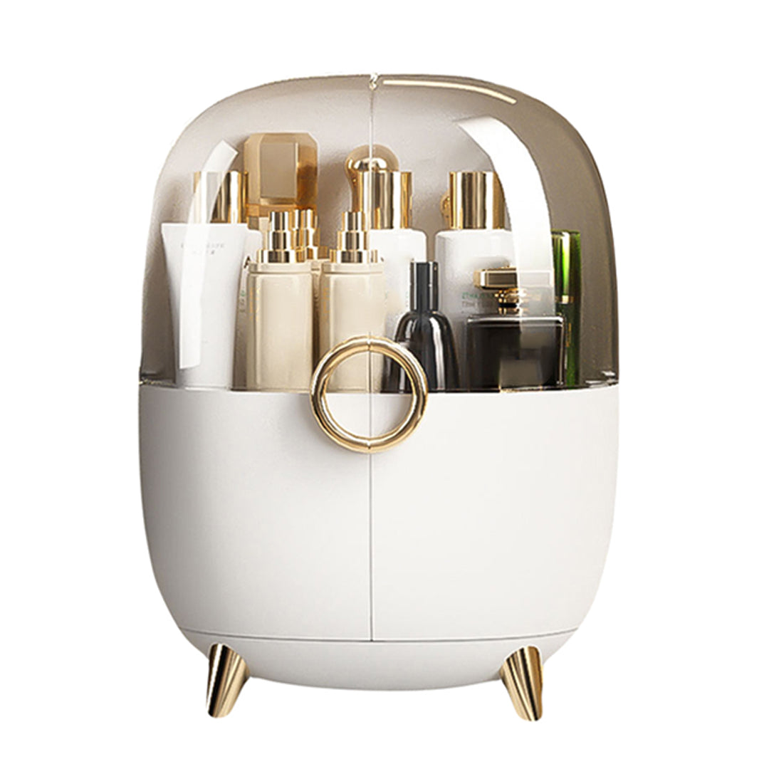 White Transparent Countertop Cosmetic Storage