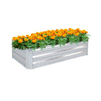 120cm Square Galvanized Raised Garden Bed Silver