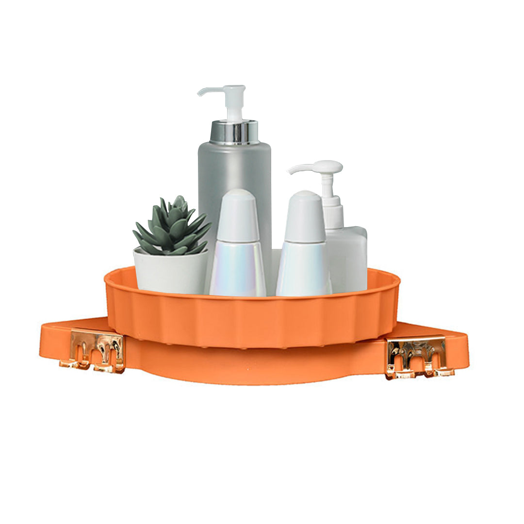 Orange 360 Degree Wall-Mounted Rotating Bathroom Organiser