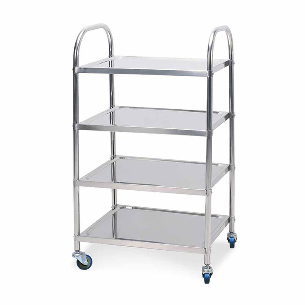 4 Tier Stainless Steel Utility Cart Round 48x32x79cm