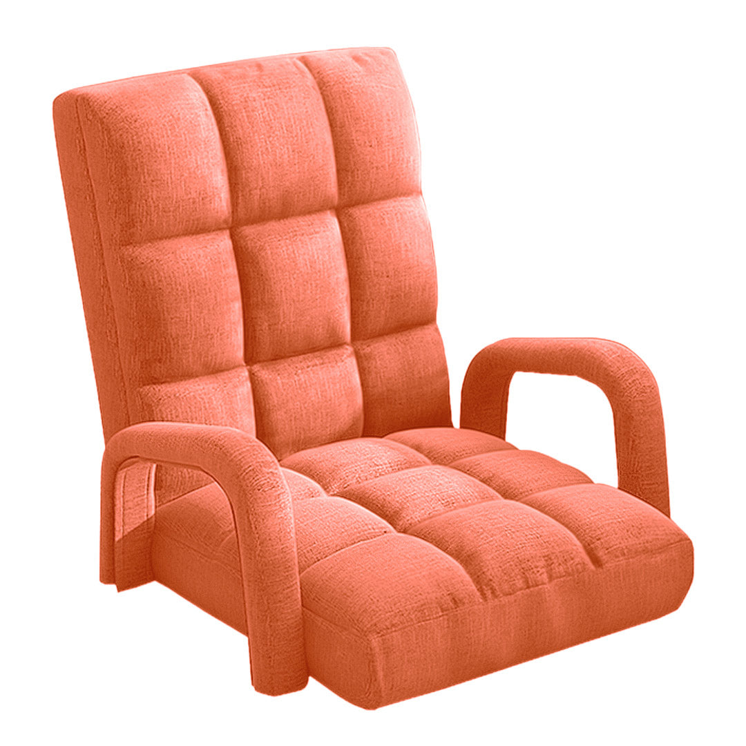 Floor Recliner Lazy Chair with Armrest Orange