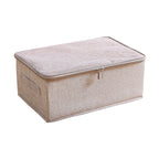 Beige Small Double Zipper Storage Box