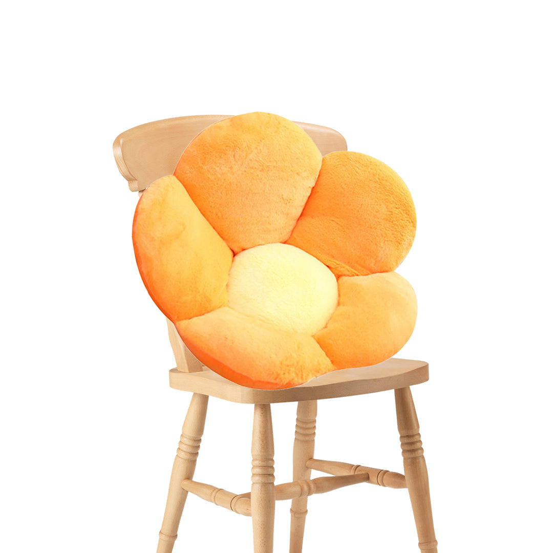 Orange Whimsical Flower Cushion