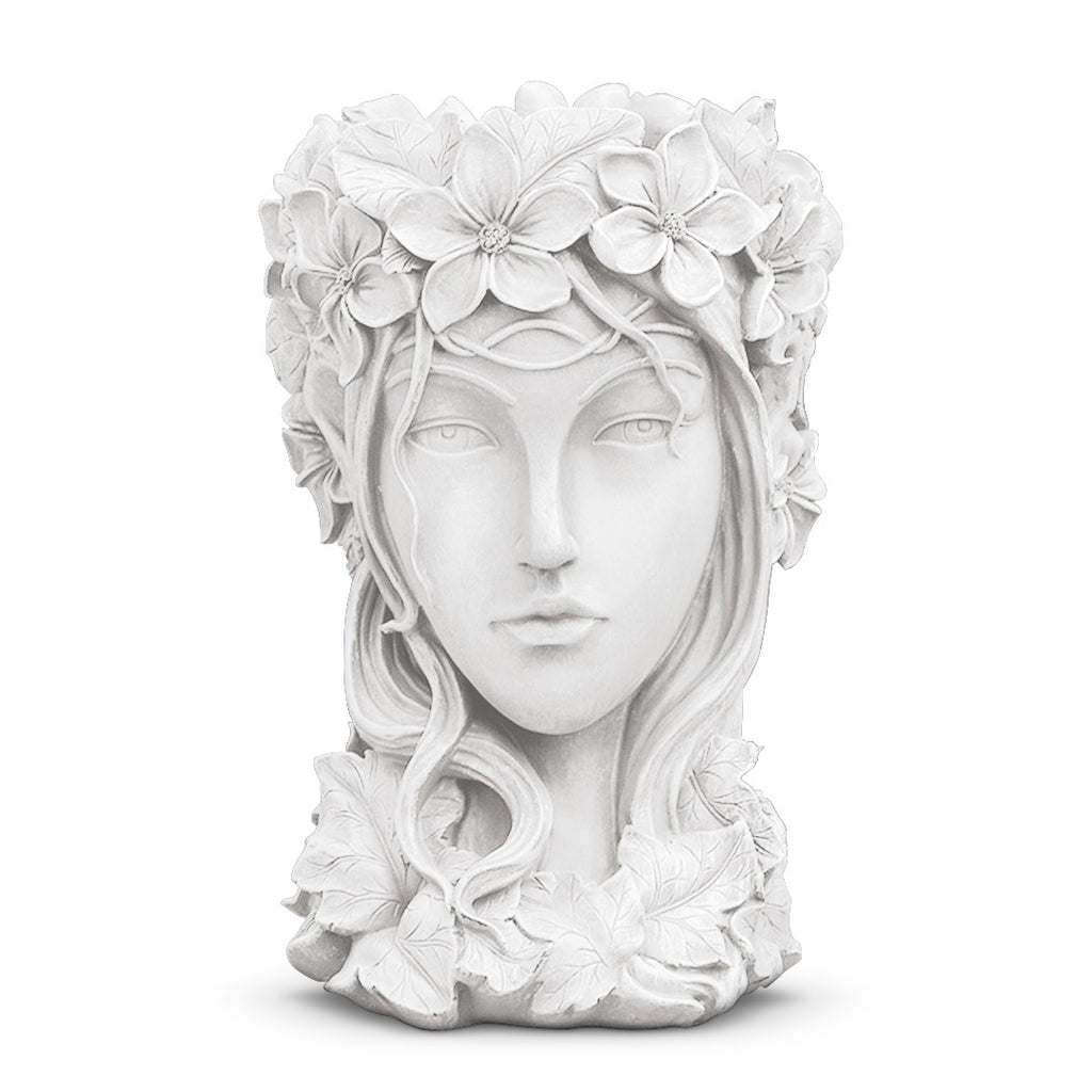 Resin Flower Pot Decor White