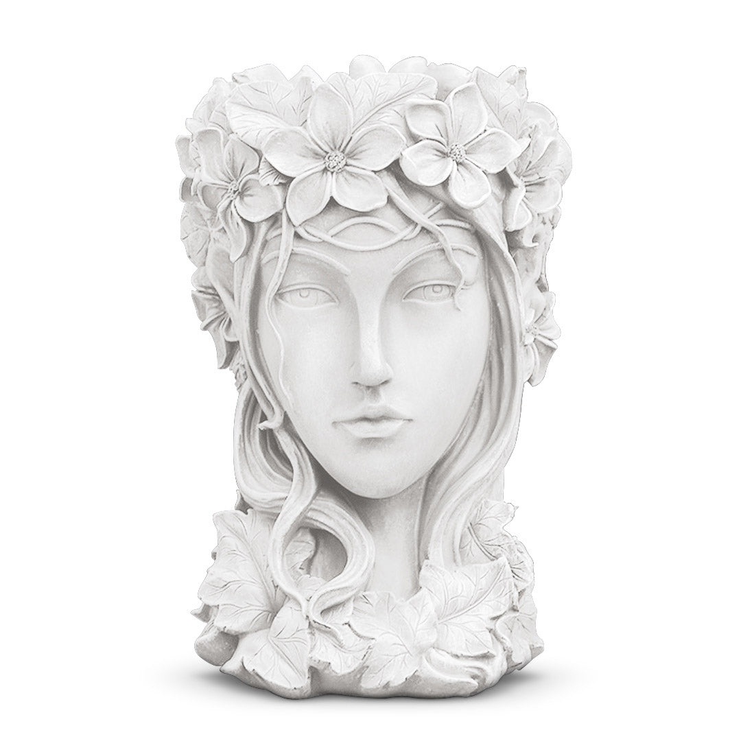 Resin Flower Pot Decor White