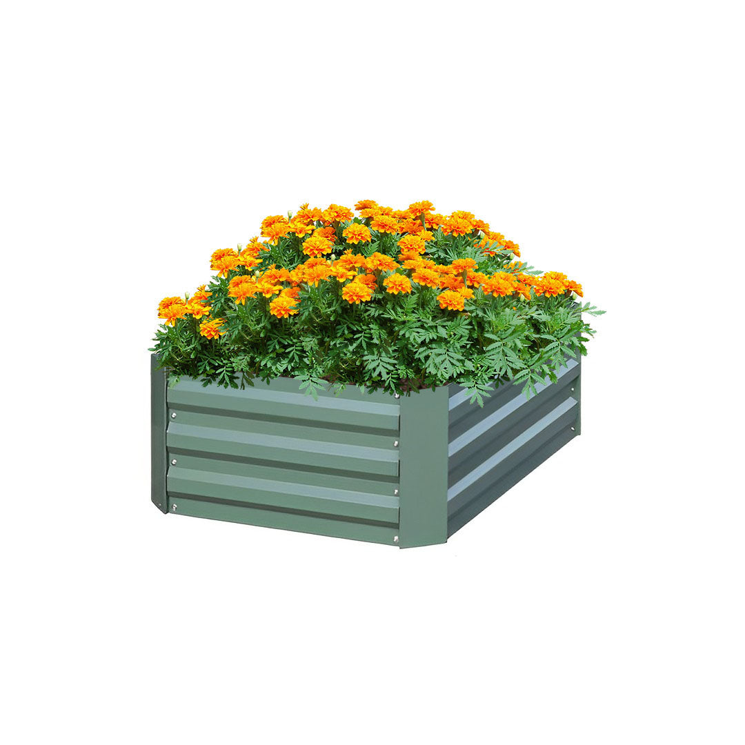 100cm Square Galvanized Raised Garden Bed Green