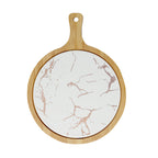 30cm White Circle Wooden Serving Tray