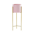 42CM Pink Metal Tiered Plant Pots Holders Foldable Rack