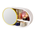 39cm Oval Wall-Mounted Mirror Storage Box