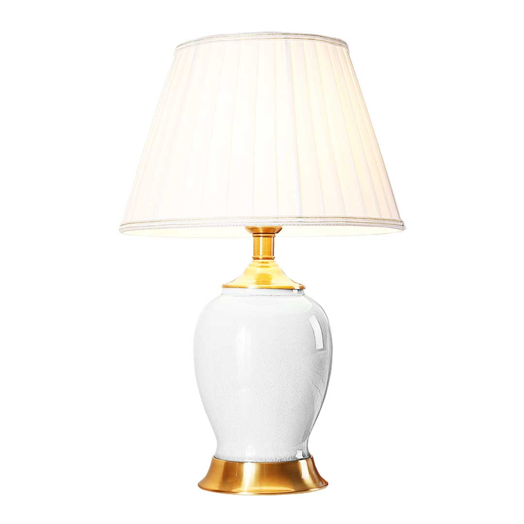 Ceramic Oval Table Lamp White