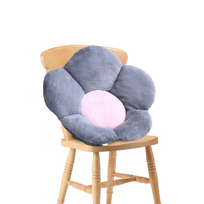 Dark Gray Whimsical Flower Cushion