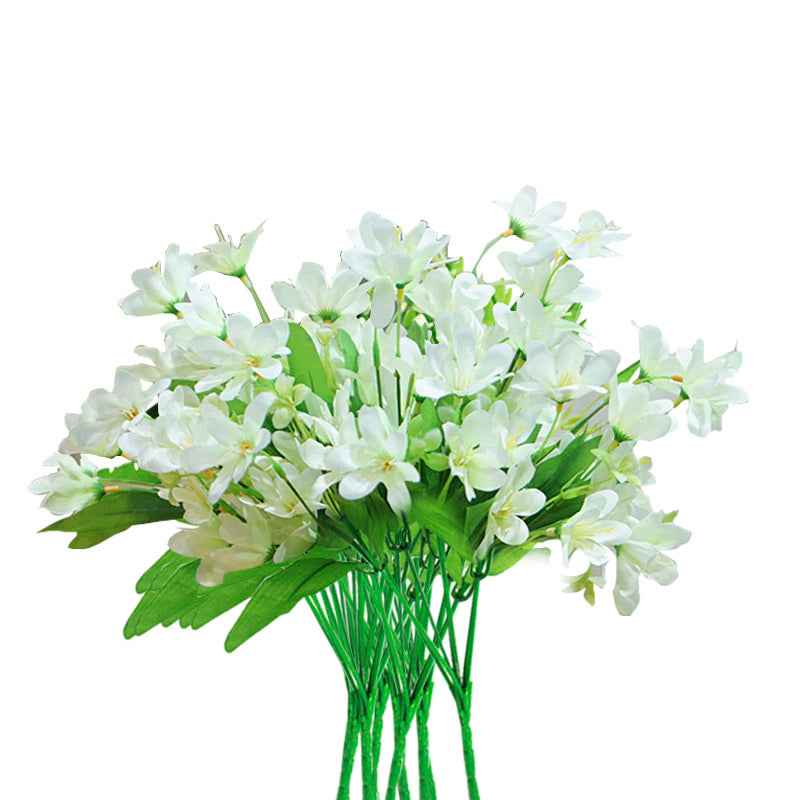 10 Bunch Artificial Lilium nanum 6 Heads White