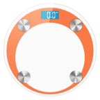 180kg Digital Glass LCD Scales Round Orange