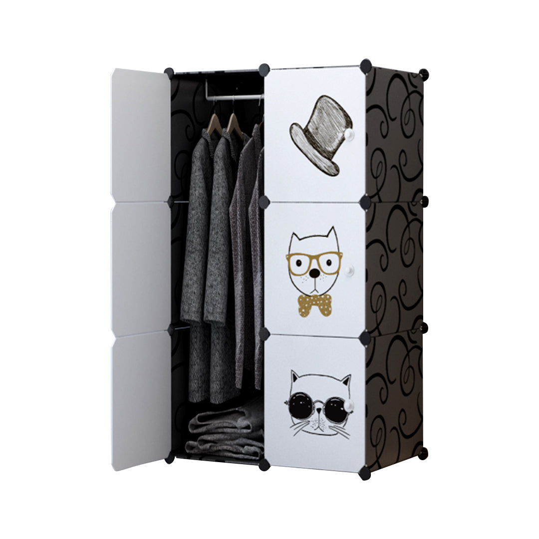 6 Cubes Black Portable Wardrobe