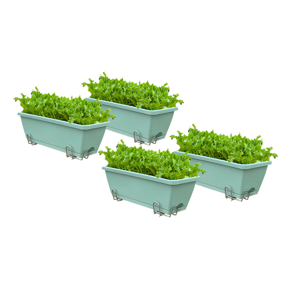 49.5cm Green Rectangular Vegetable Herb Flower Planter Box Set of 4