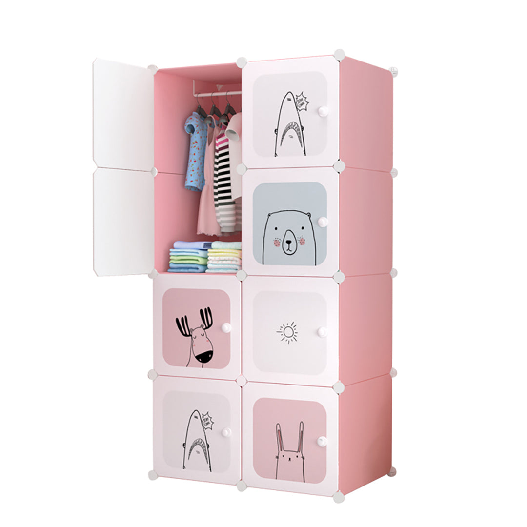 8 Cubes Pink Portable Wardrobe