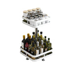 2 Tier White Square Multi-Function Kitchen Seasoning Organiser Shelf