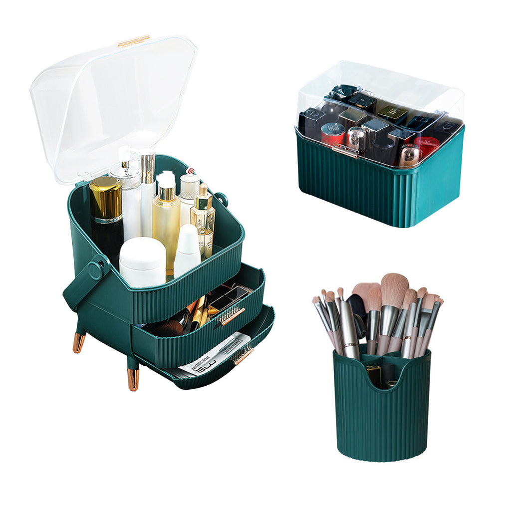 Green Cosmetic Jewelry Storage Organiser Set