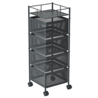 4 Tier Steel Square Rotating Kitchen Cart