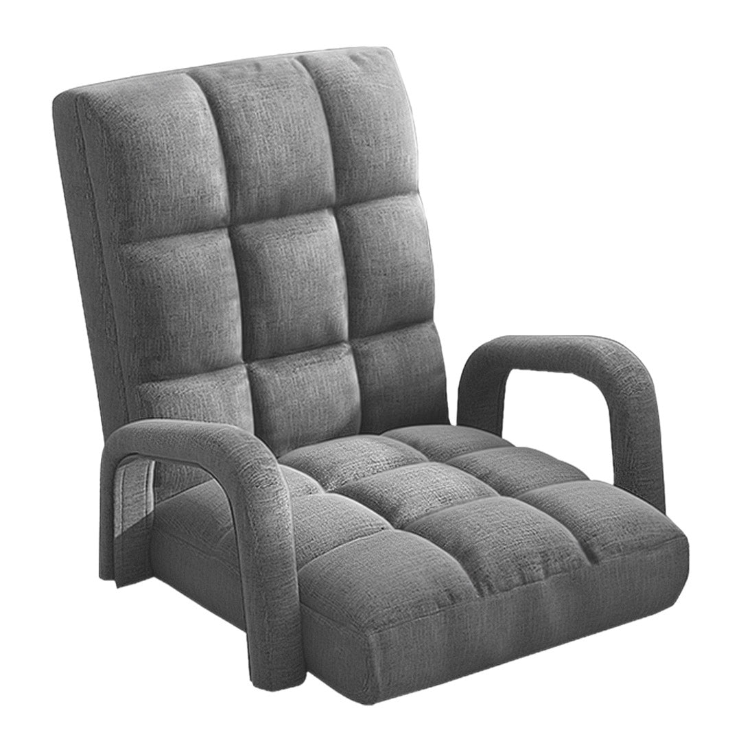 Floor Recliner Lazy Chair with Armrest Grey
