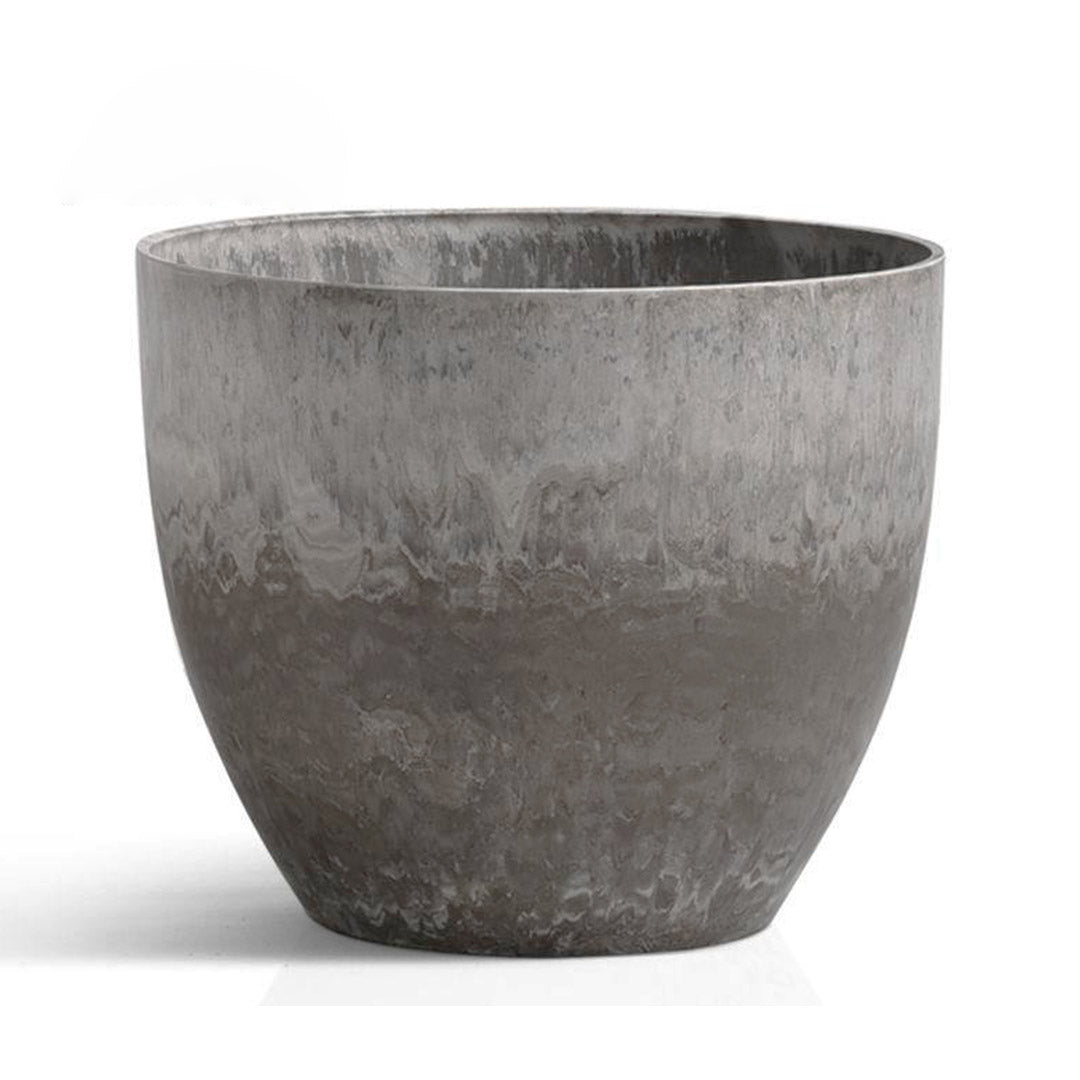 27cm Rock Grey Round Resin Planter