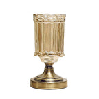 25cm Transparent Glass Vase with Metal Base