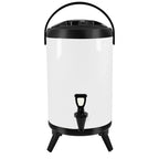 8L Stainless Steel Milk Tea Barrel with Faucet White
