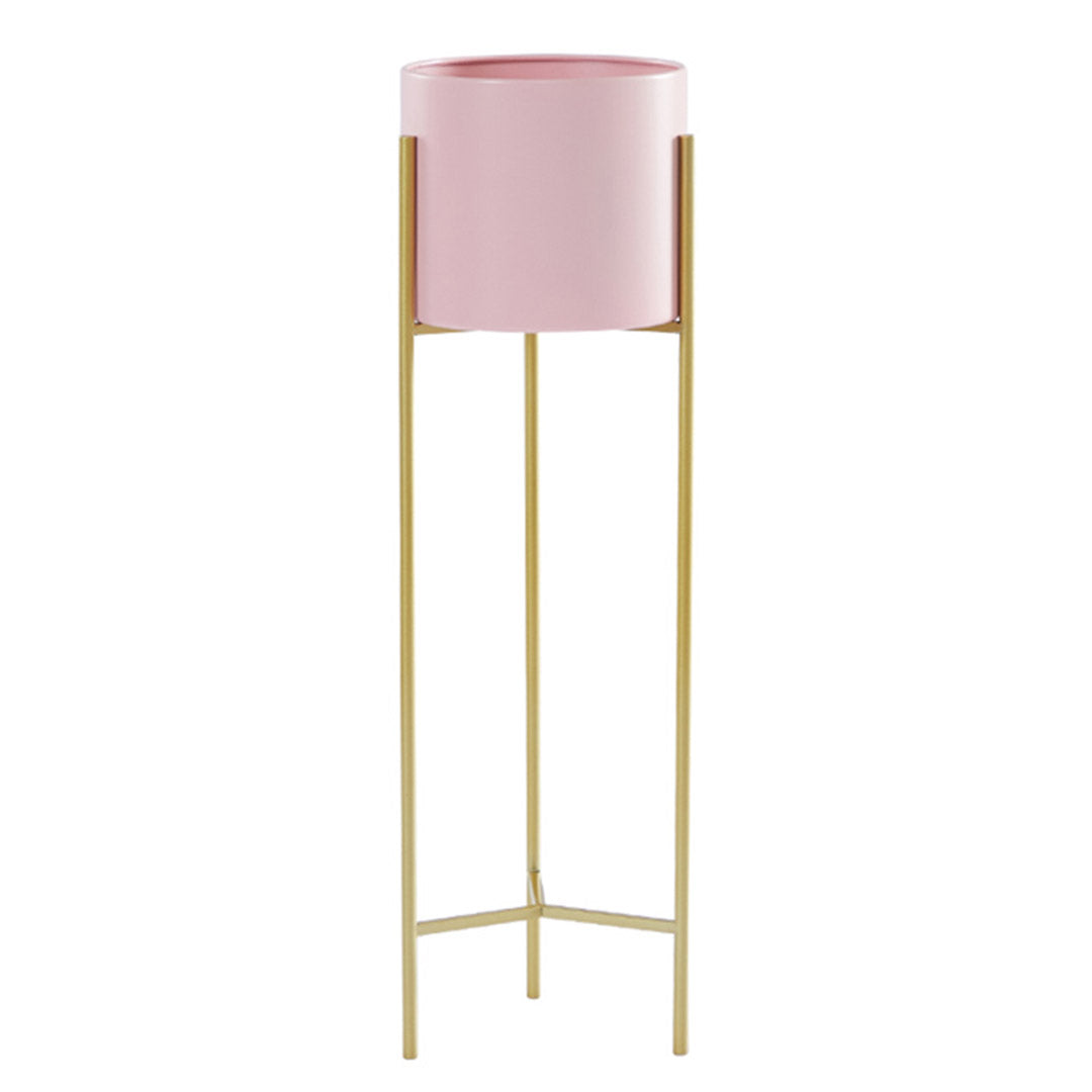 60cm Pink Metal Tiered Plant Pots Holders Foldable Rack