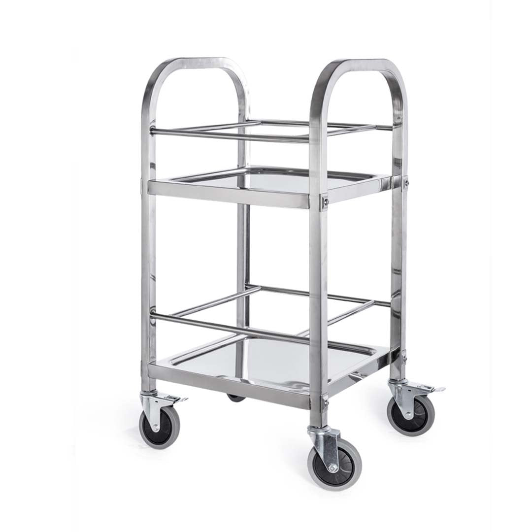 2 Tier Stainless Steel Utility Cart Square 500x500x950