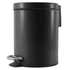 Foot Pedal Stainless Steel Trash Bin Round 12L Black
