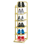 6 Tier Gold Plated Metal Shoe Rack Organiser