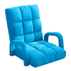 Floor Recliner Lazy Chair with Armrest Blue
