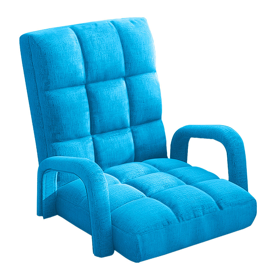 Floor Recliner Lazy Chair with Armrest Blue