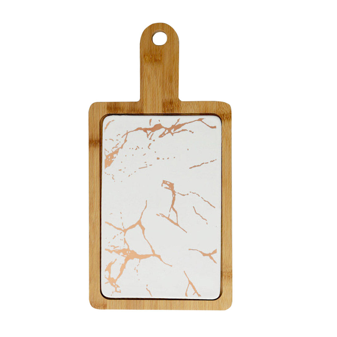33.5cm White Square Wooden Serving Tray