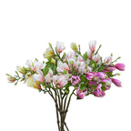 6 Bunch Artificial Magnolia denudata 4 Heads Purple