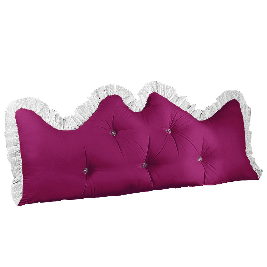 120cm Burgundy Princess Headboard Pillow