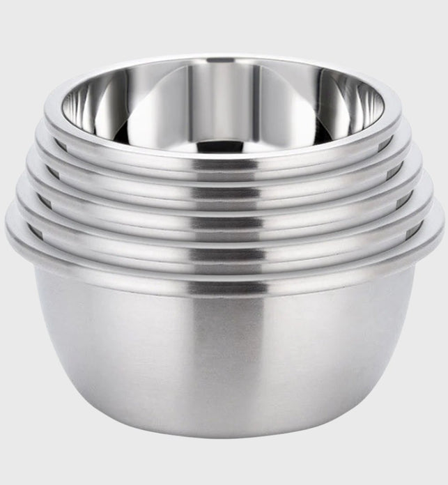 SOGA 5Pcs Polished Stainless Steel Mixing Bowl