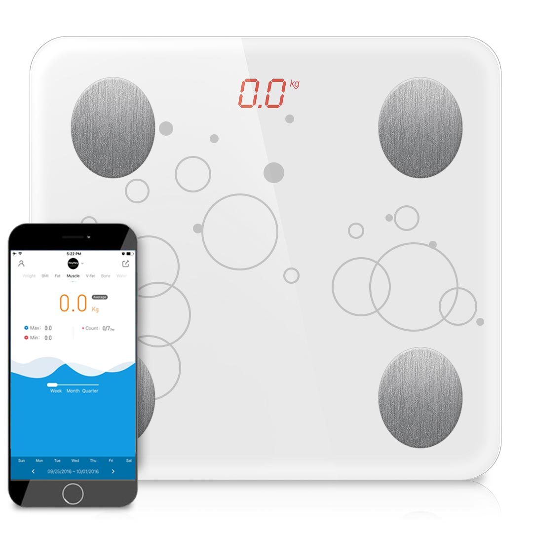 Wireless Bluetooth Digital Body Fat Scale White