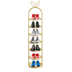 7 Tier Bunny Ears Shape Gold Plated Metal Shoe Rack Organiser