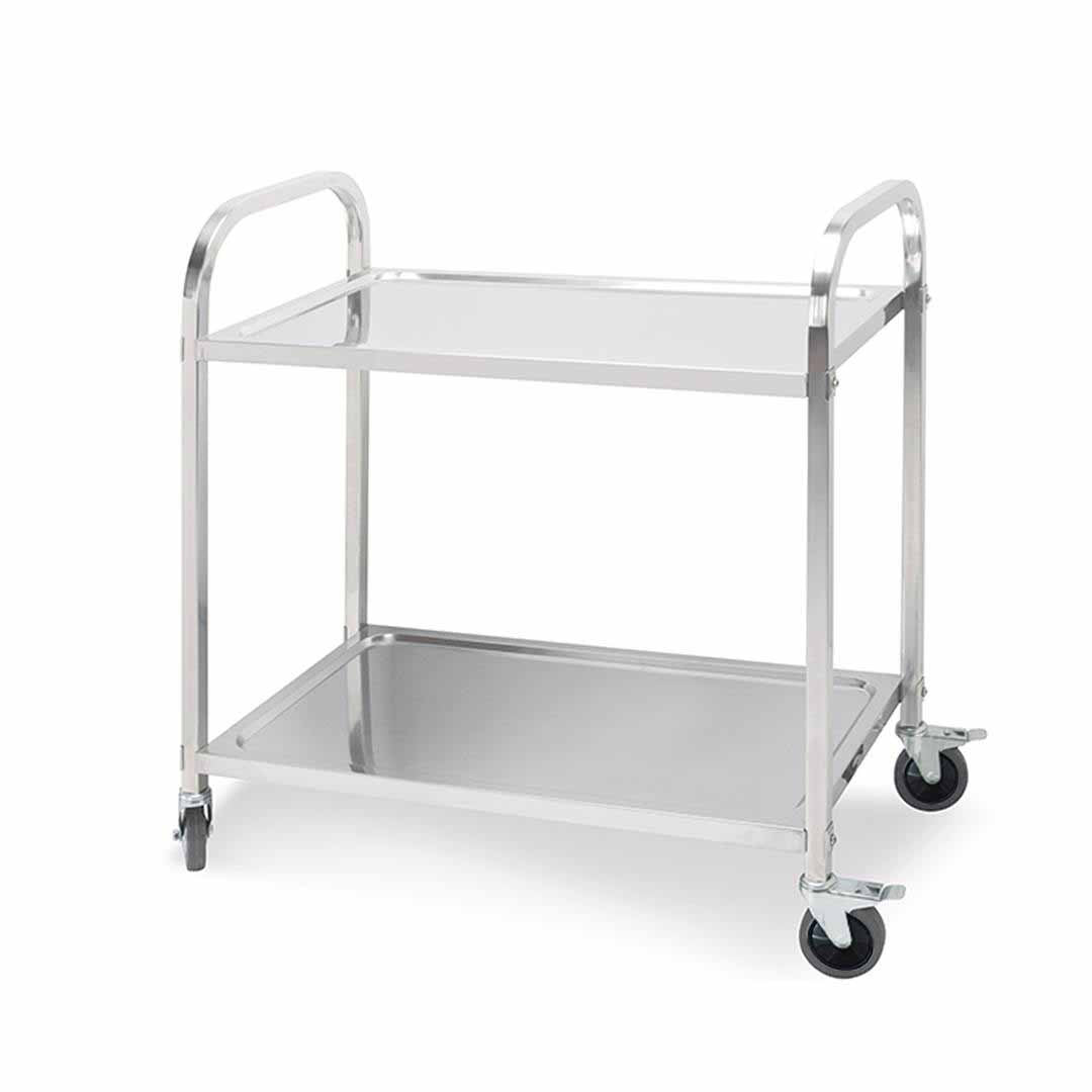 2 Tier Stainless Steel Utility Cart 75x40x83.5cm Small