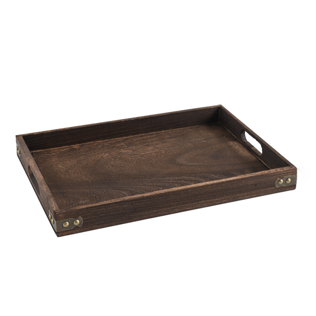 Large Walnut Rectangle Wooden Tray