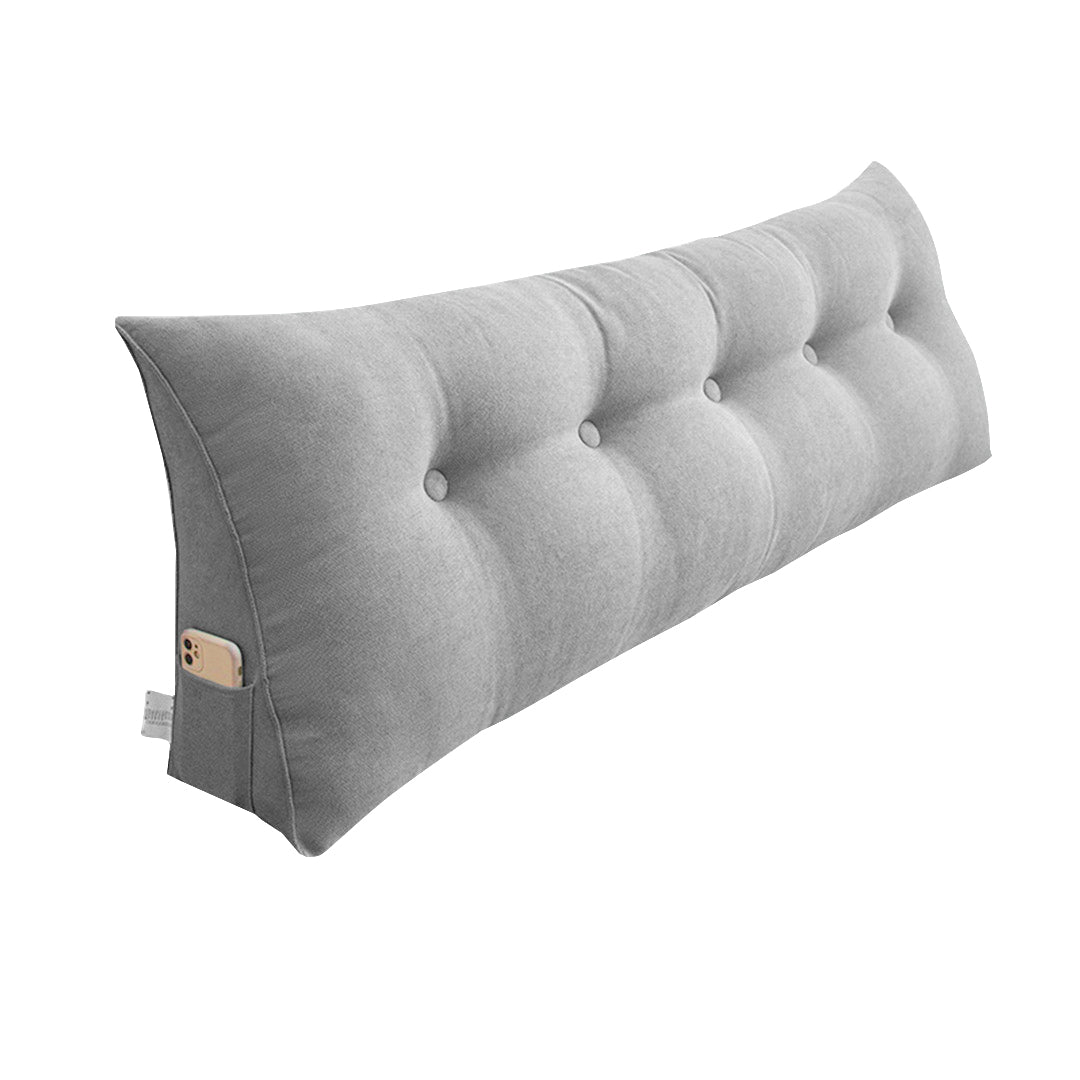 SOGA 150cm Silver Wedge Bed Cushion