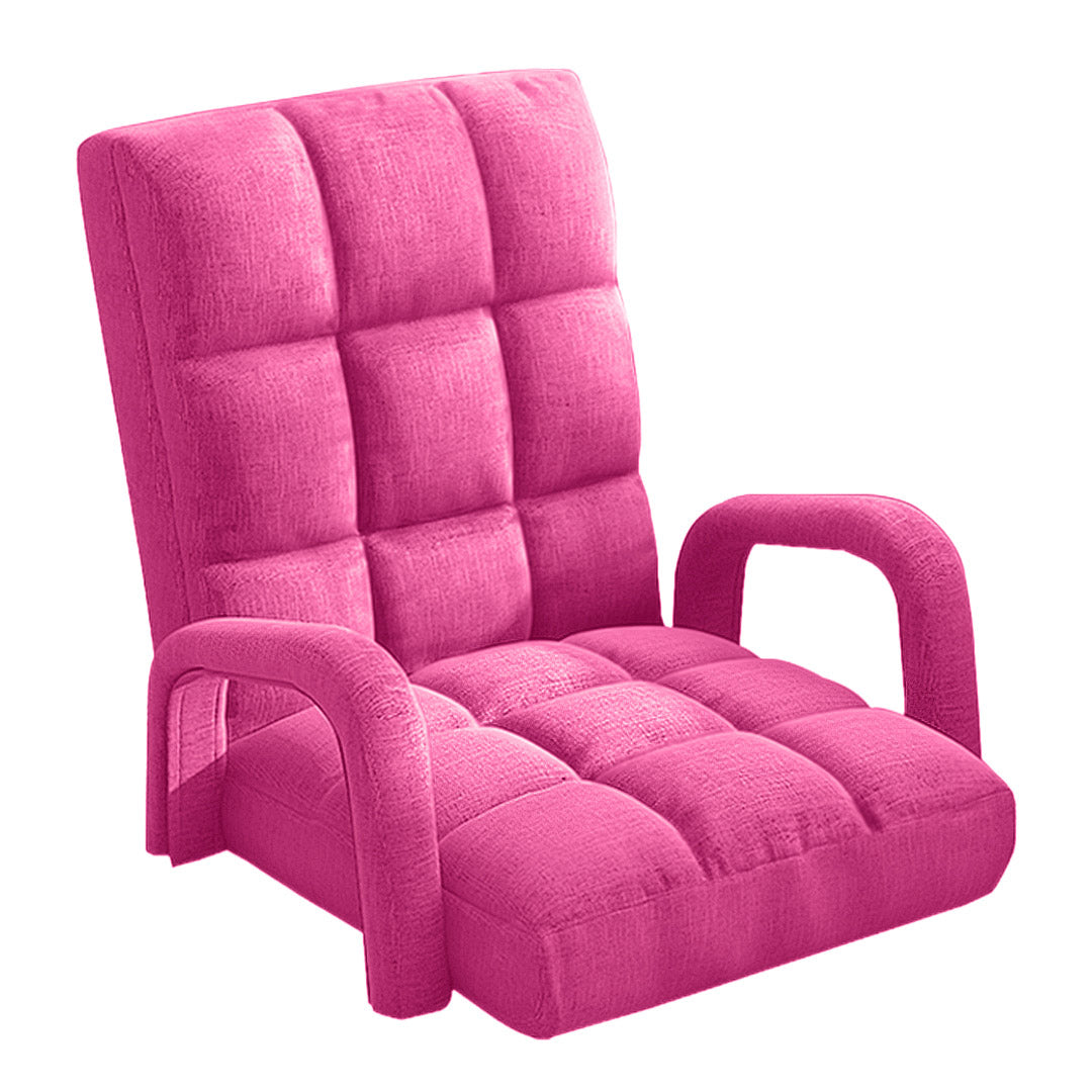 Floor Recliner Lazy Chair with Armrest Pink