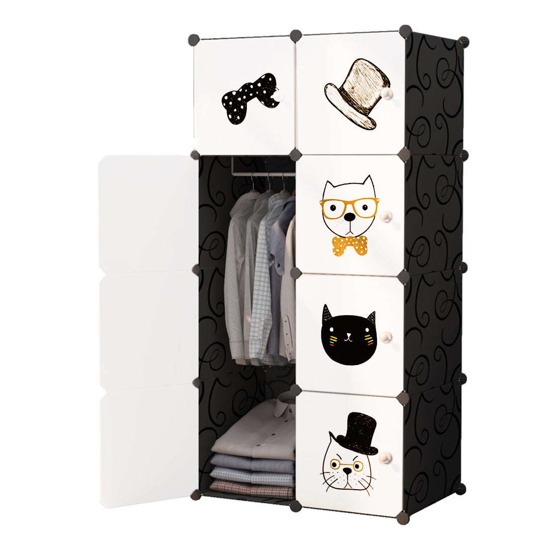 8 Cubes Black Portable Wardrobe