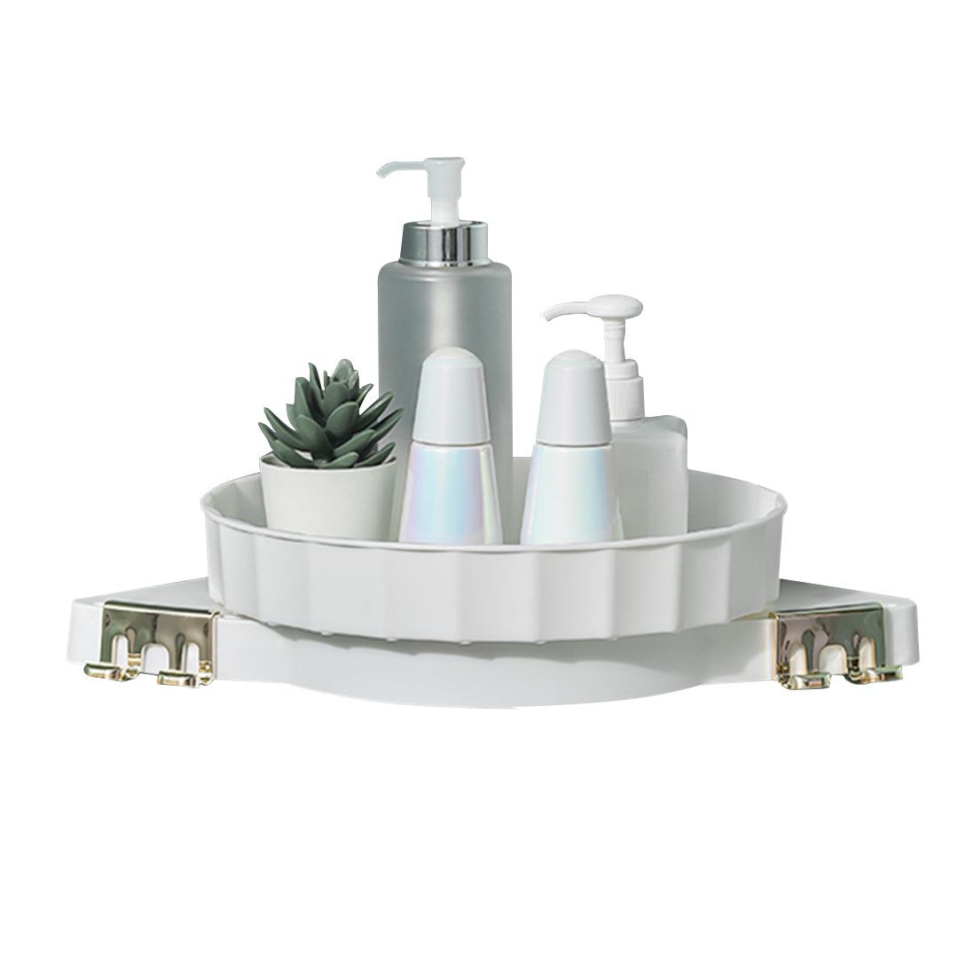 White 360 Degree Wall-Mounted Rotating Bathroom Organiser