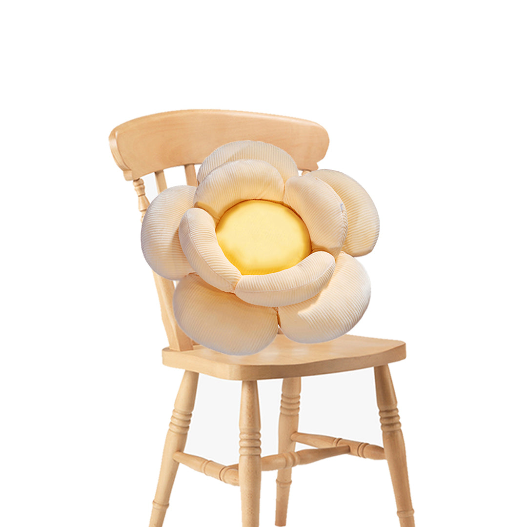 Beige Double Flower Shape Cushion