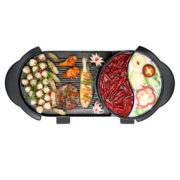 Joydeem Compact Hot Plate Grill Indoor Hot Pot Teppanyaki Grill Akashiki Pan  Octopus balls Pan Shabu Pot (4L) with 4-gear Temperature Control Suitable  for 2-6 People Green 