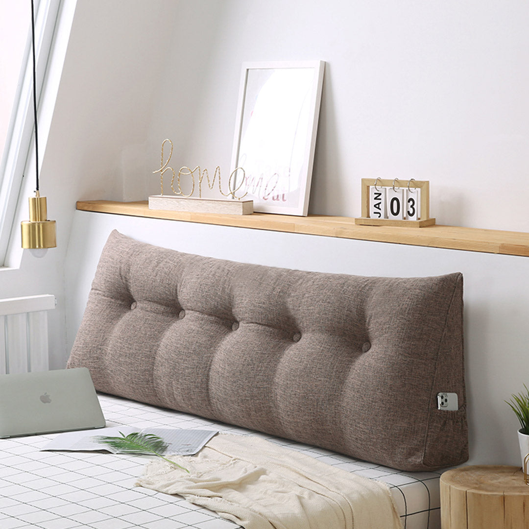 SOGA 120cm Coffee Wedge Bed Cushion