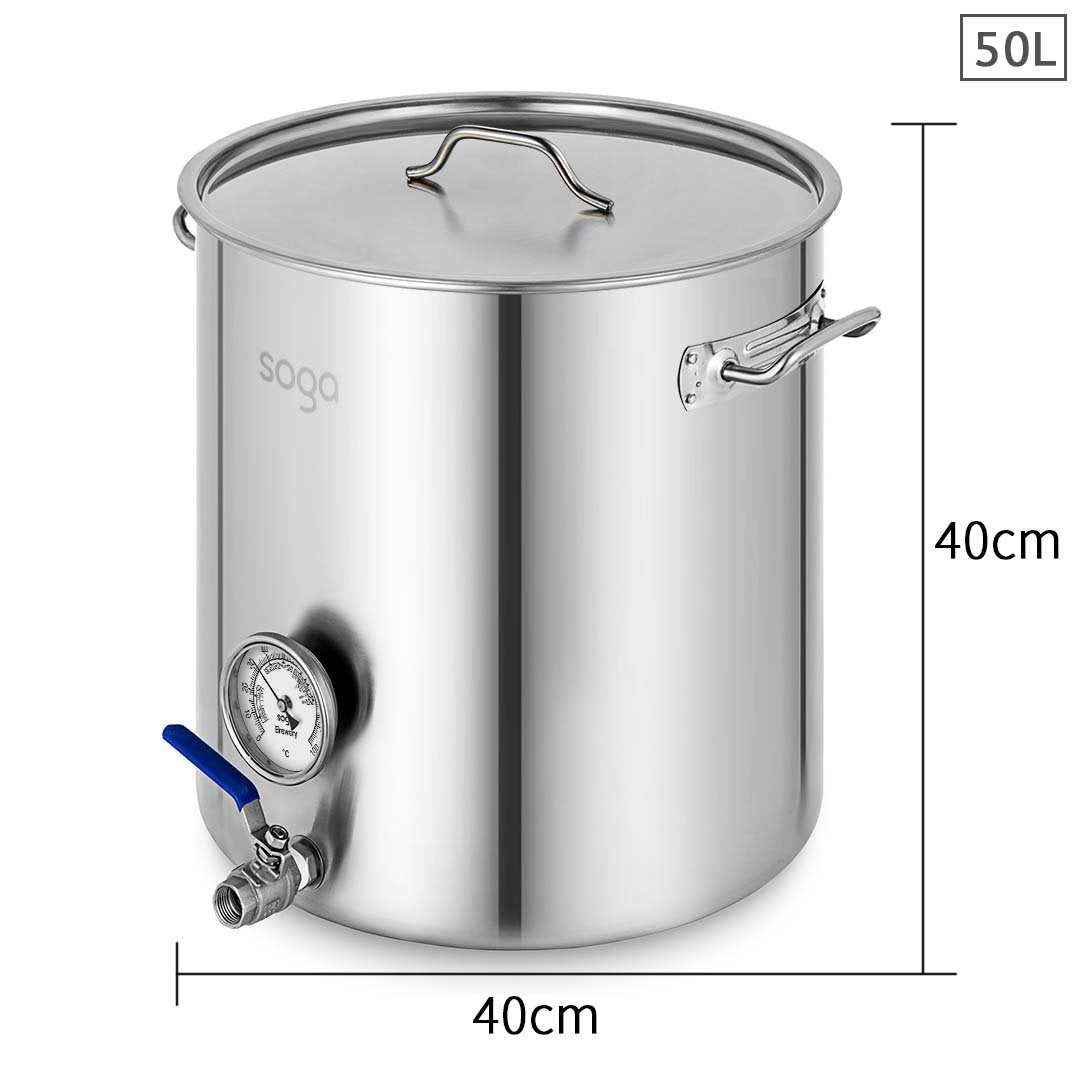 SOGA Stainless Steel 50L Brewery Pot 40*40cm