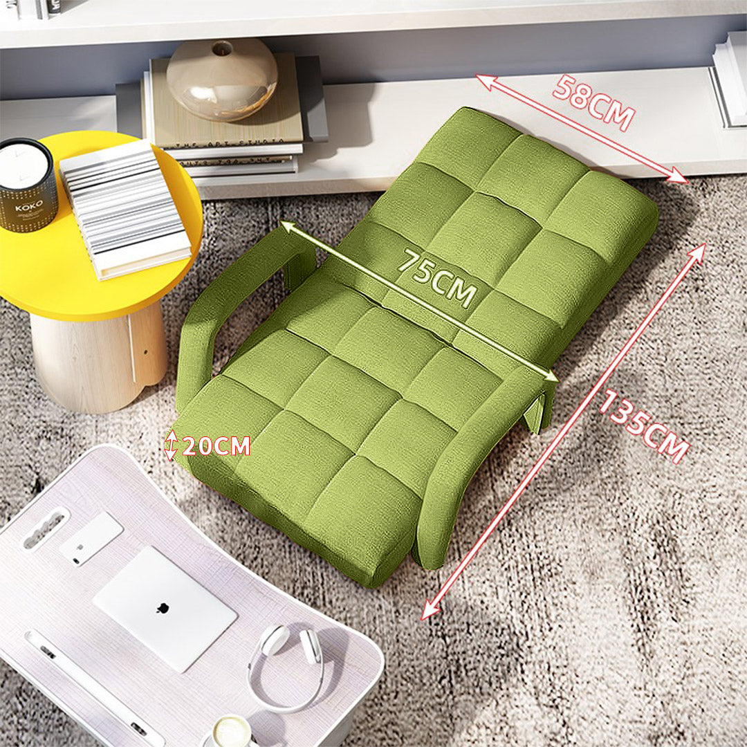Floor Recliner Lazy Chair with Armrest Yellow Green